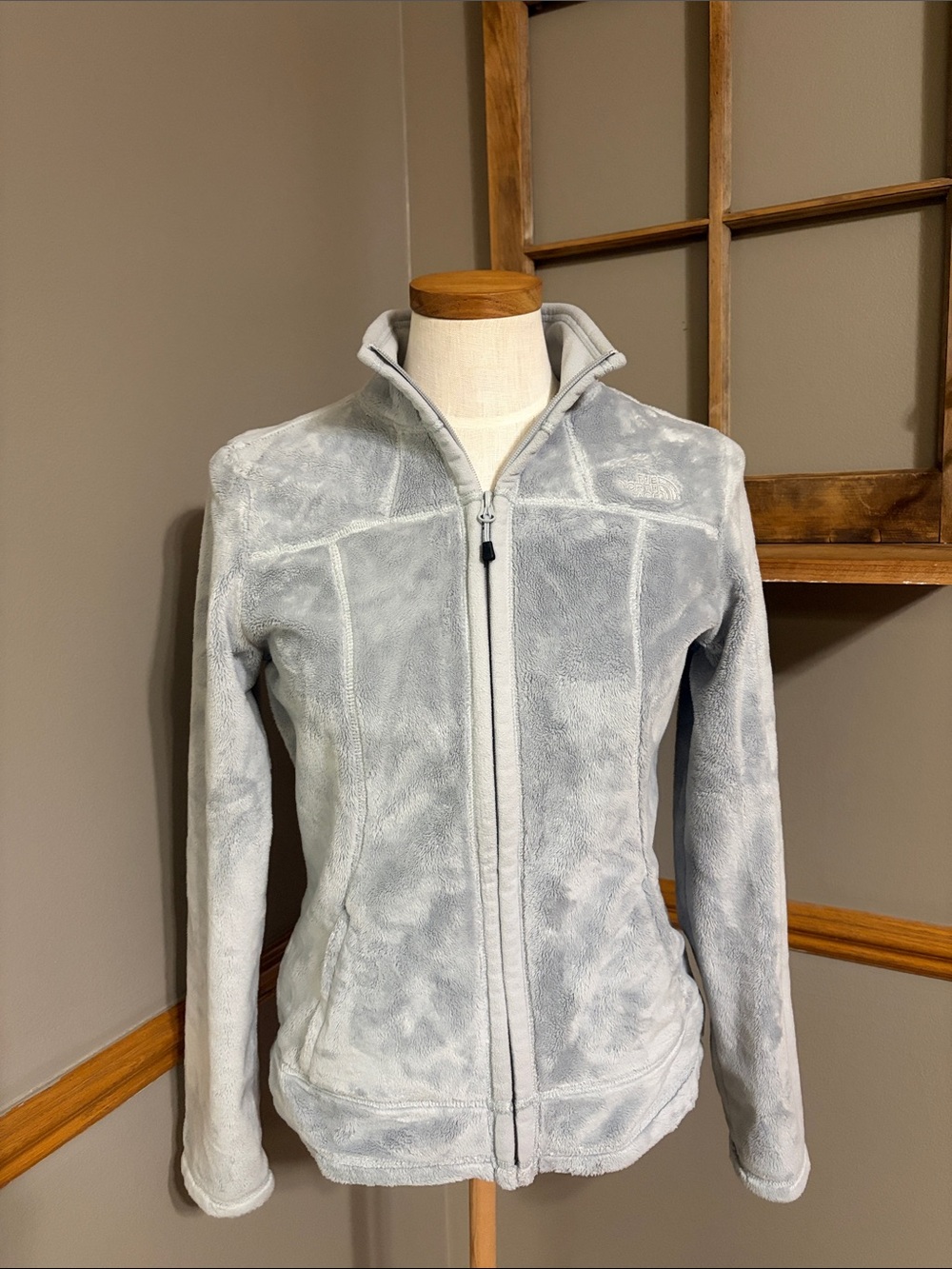 The North Face light gray Full Zip Osito Fleece Coat Jacket size small